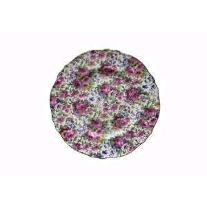 Royal Winton Grimwades Summertime Chintz 8" Salad Plate Scalloped England VTG